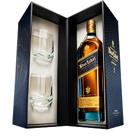 Johnnie Walker Blue Label + 2 Crystal Glasses 3/75cl