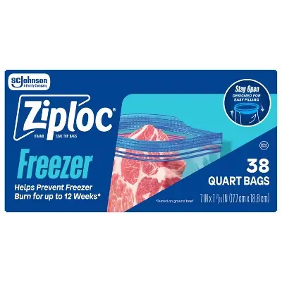 Ziploc Freezer Quart Bags Value Pack 9/38ct