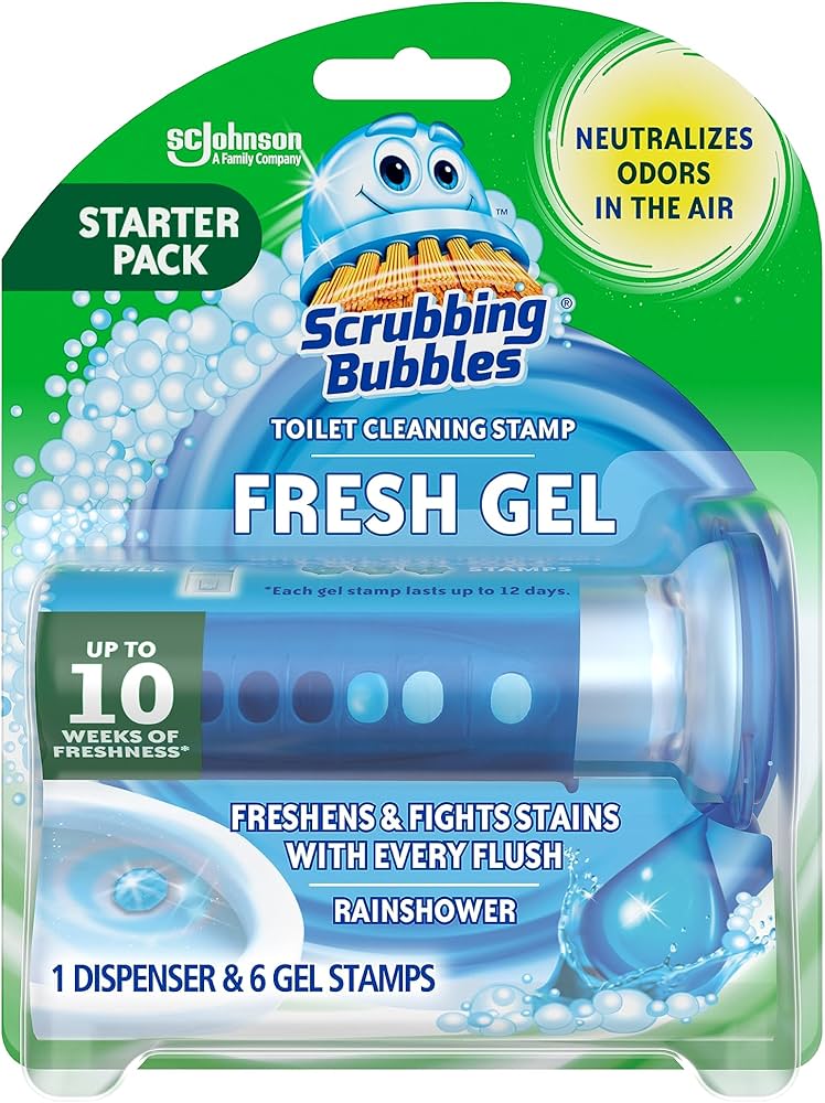 Scrubbing Bubbles Rainshower Toilet Cleaning Gel Stamp 6/1.34oz