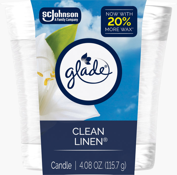 Glade Candle Clean Linen 6/4.08oz