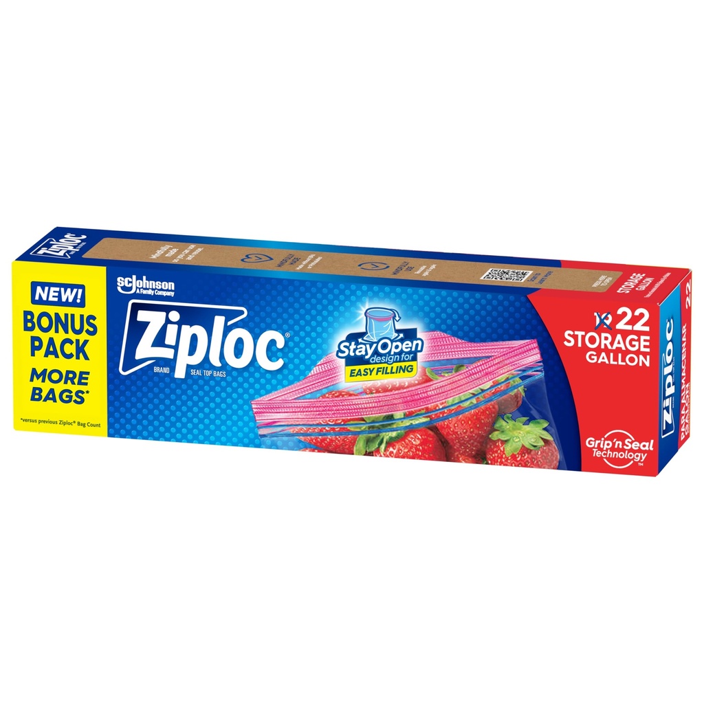 Ziploc SUSO Storage Gallon 12/22ct