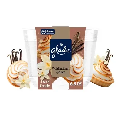 Glade Candle Vanilla Bean Brulee 3/6.8oz 