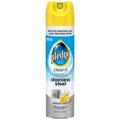 [1900-SJ-02190] Pledge Stainless Steel Cleaner Aerosol Lemon 6/9.7oz