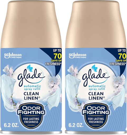 [1900-SJ-74541] Glade Auto Spray Clean Linen Value Pack 3X2PK/6.2oz
