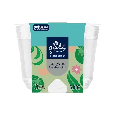 [1900-SJ-05852] Glade Candle Lush Greens & Water Lotus 3/6.8oz 